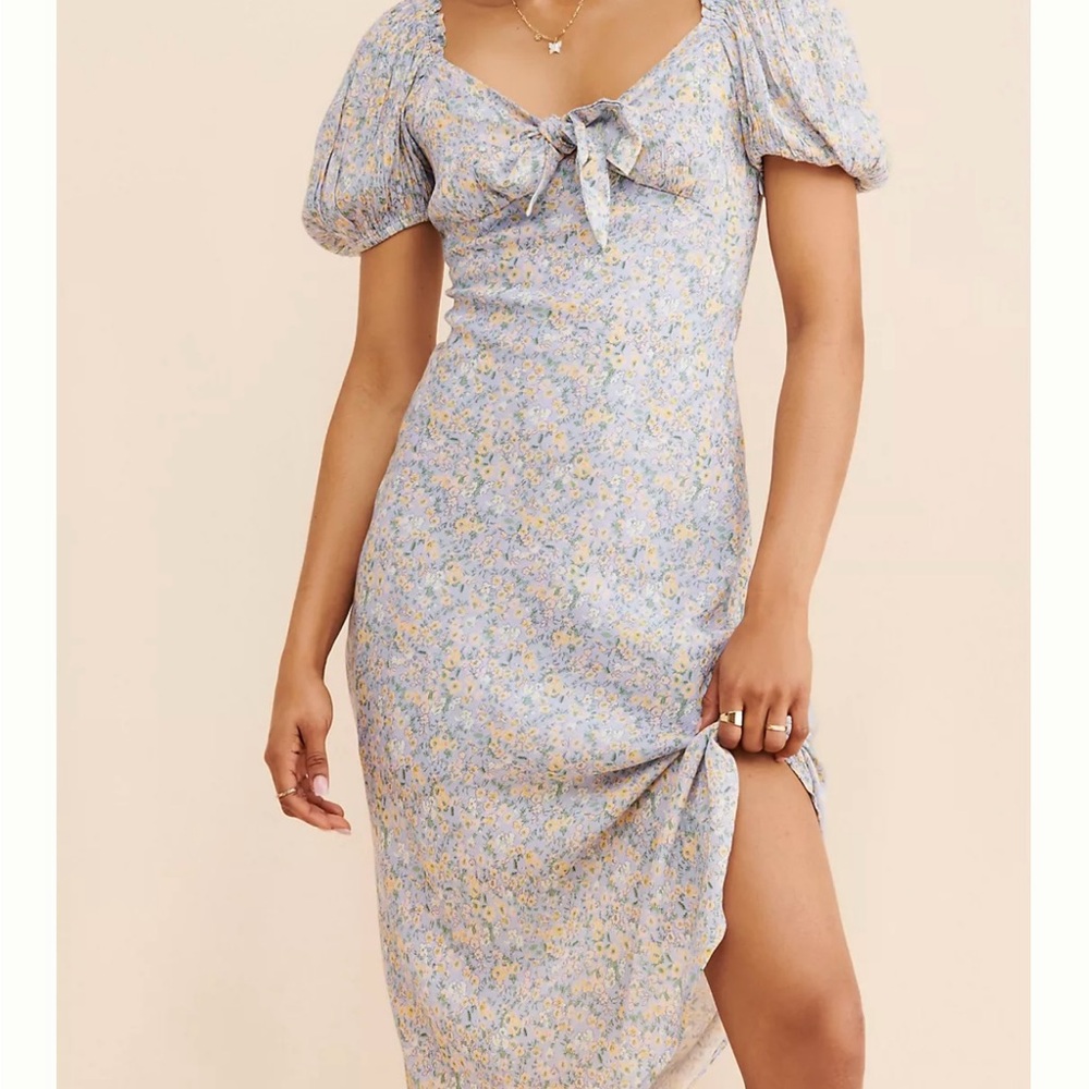 Anthropology, RAHI brand romantic silhouette dress.